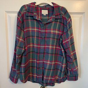 American Eagle Women's Boyfriend Fit Flannel Shirt Size M